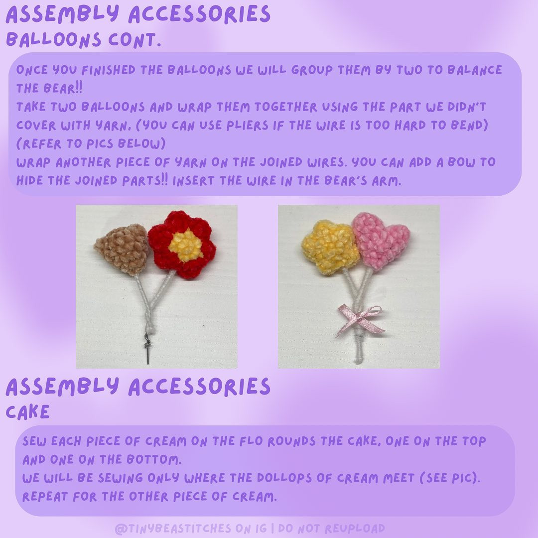 Adorable Crochet Birthday Bear with Cake and Balloons Pattern