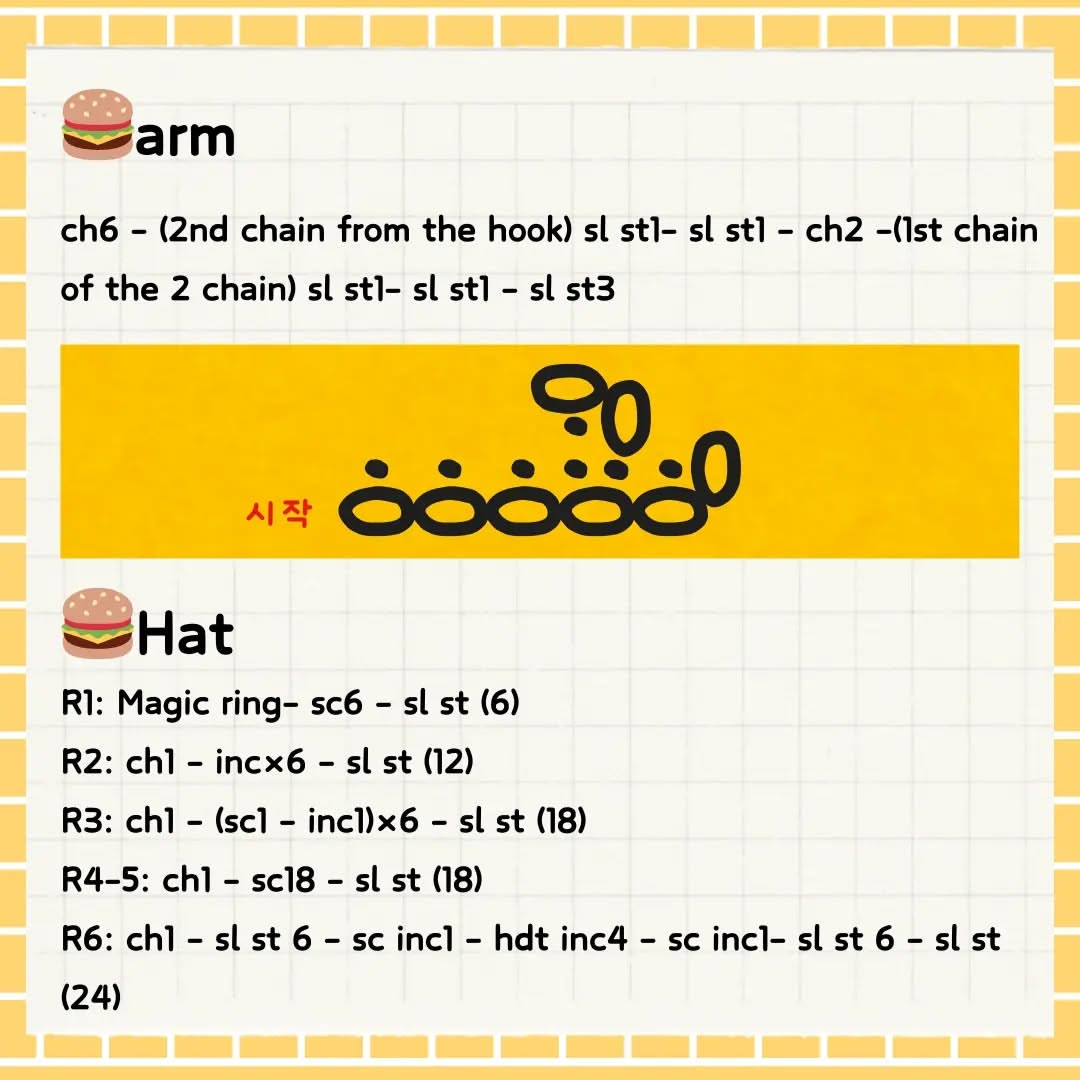 Adorable Crochet Burger Free Pattern for Beginners