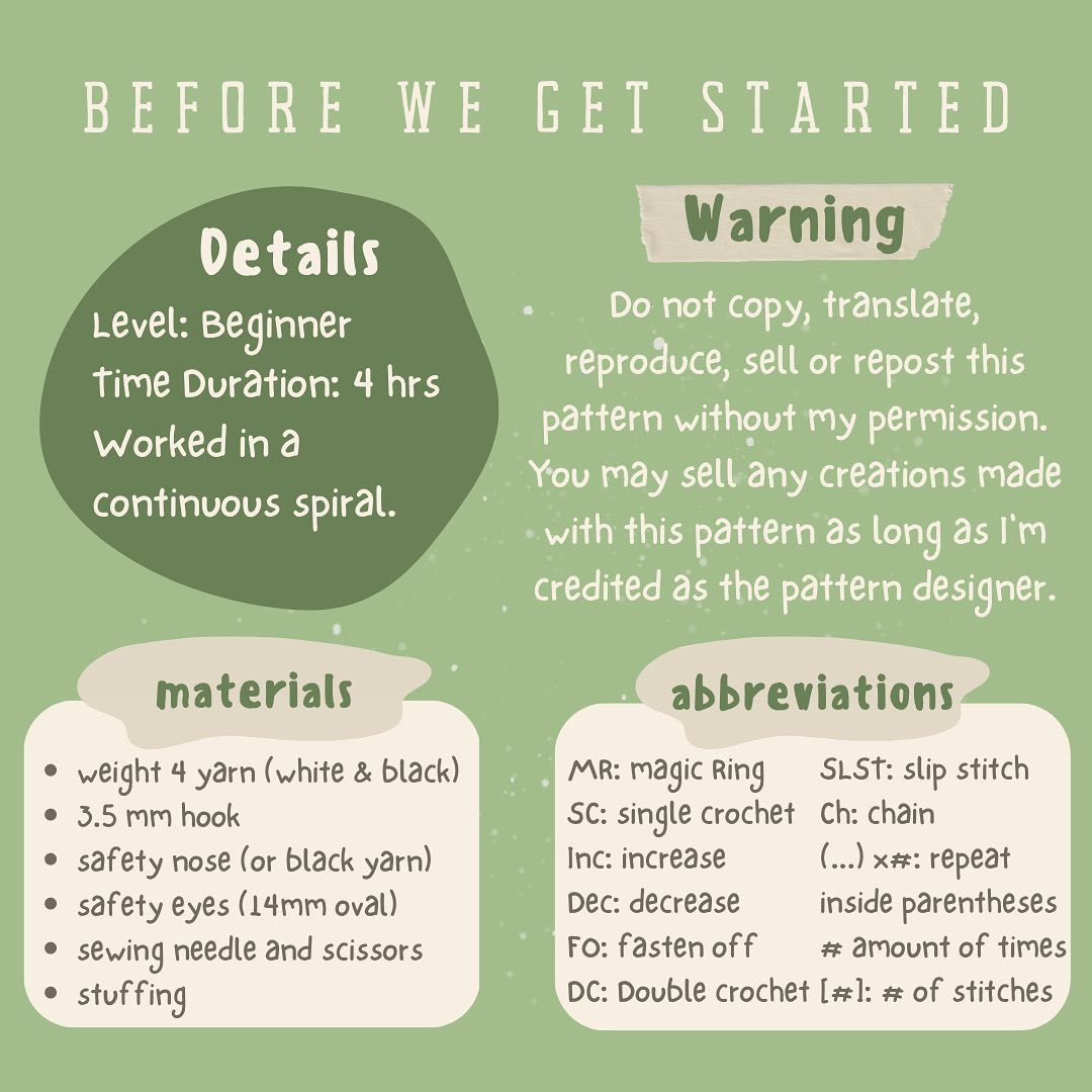 Adorable Crochet Panda Plushie Pattern