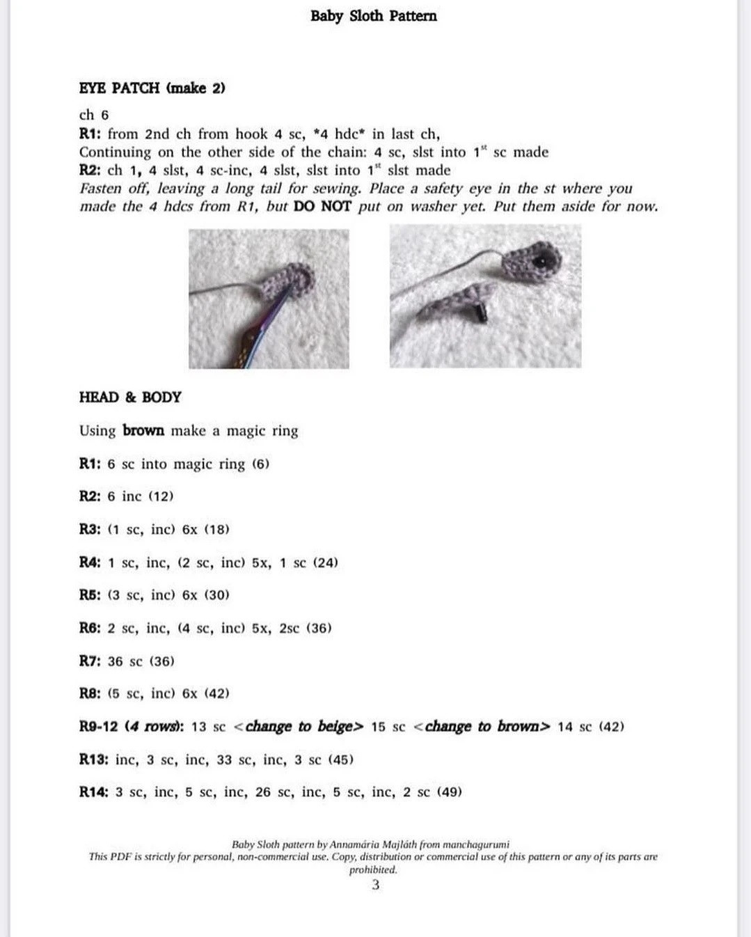 Adorable Crochet Sloth Family Free Pattern Download