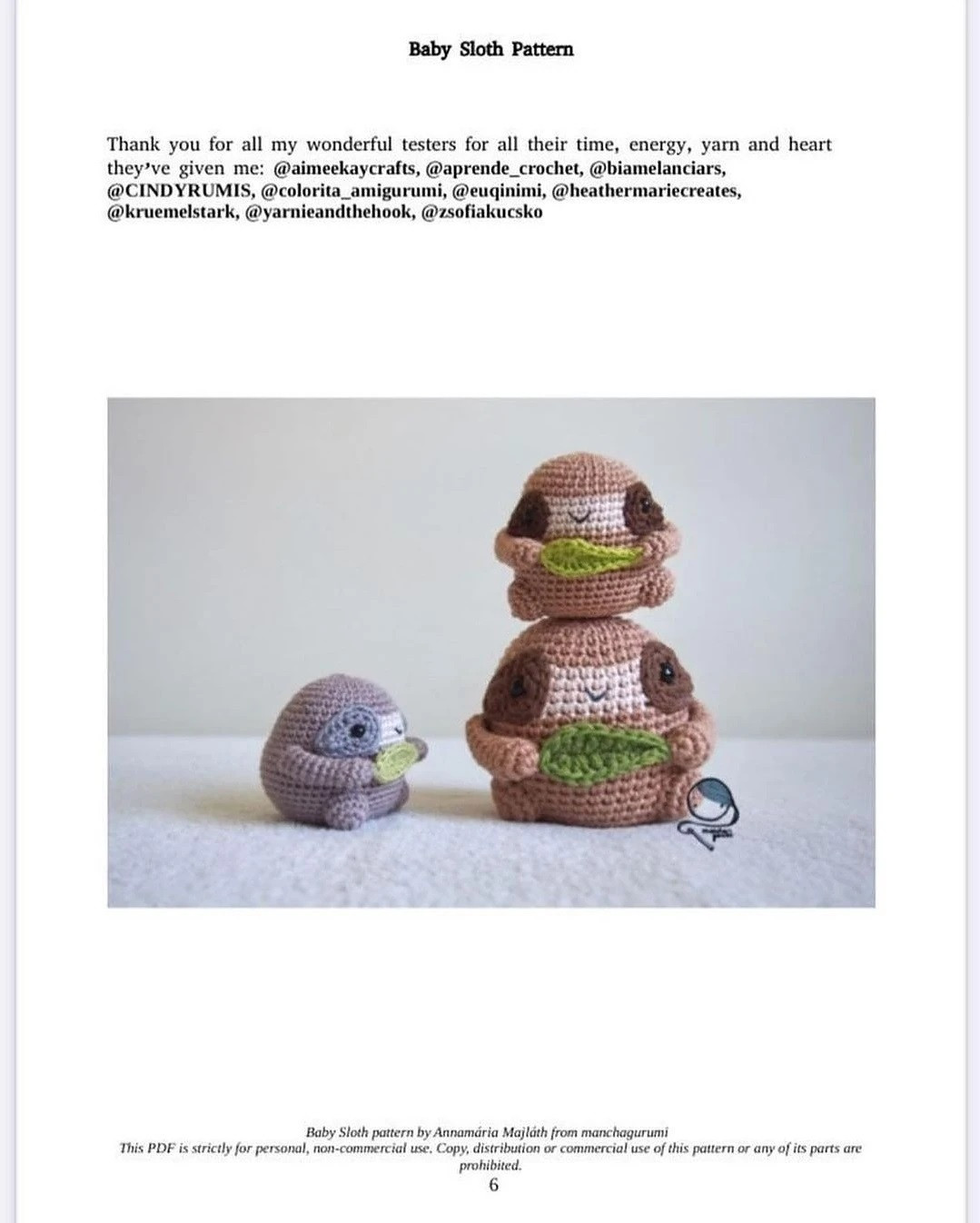 Adorable Crochet Sloth Family Free Pattern Download