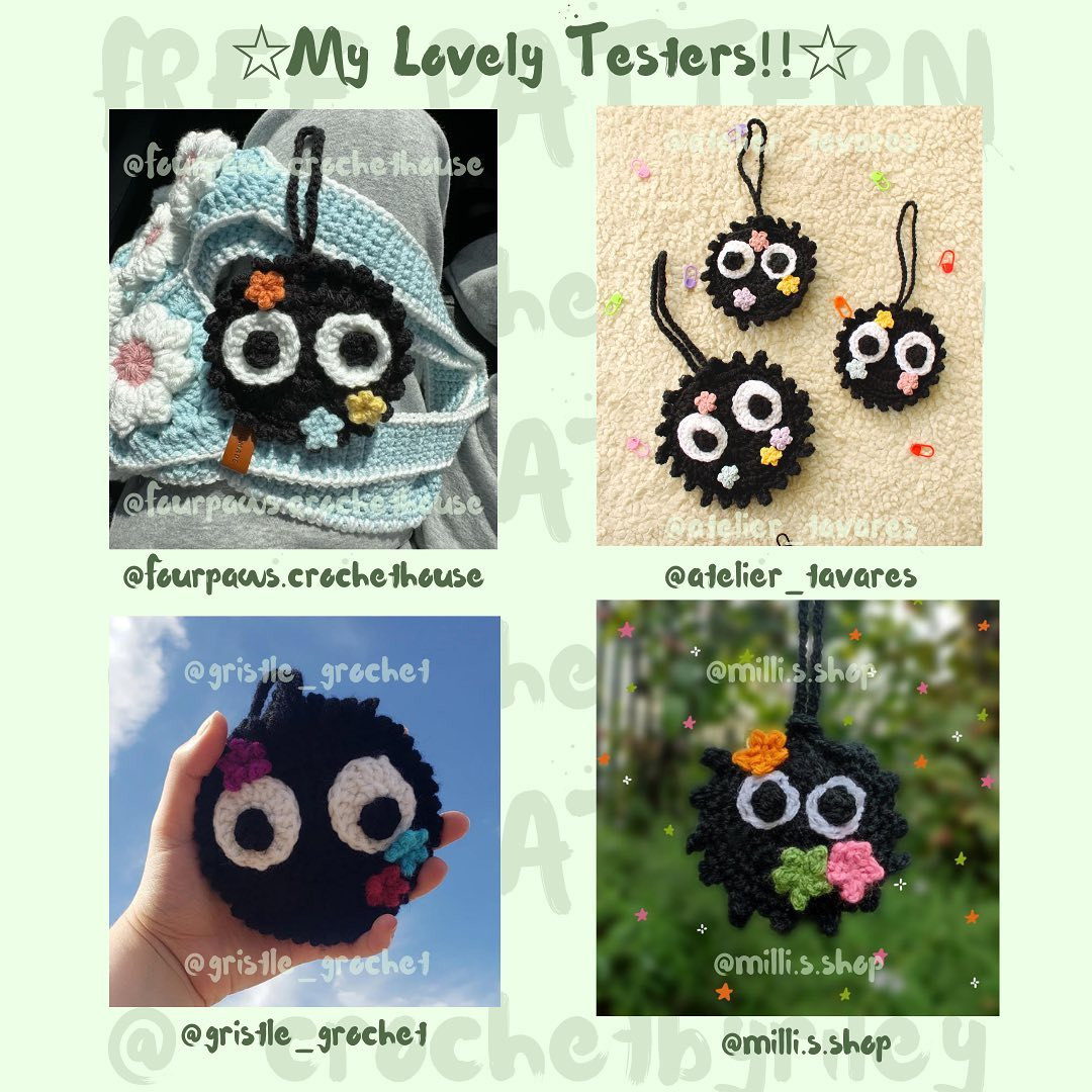 Adorable Crochet Soot Sprite AirPods Pouch Pattern
