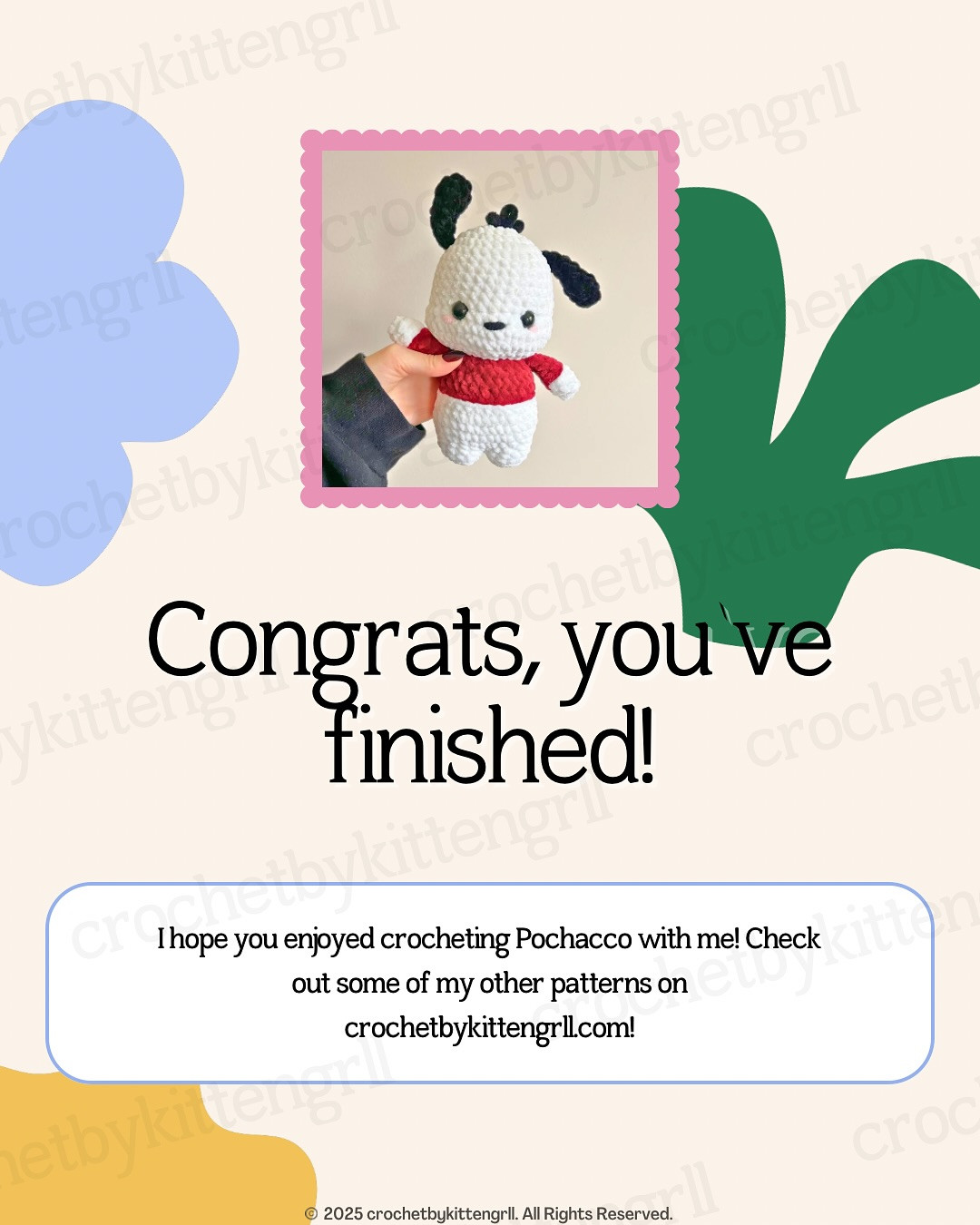 Adorable Pochacco Crochet Pattern for Beginners Free Download