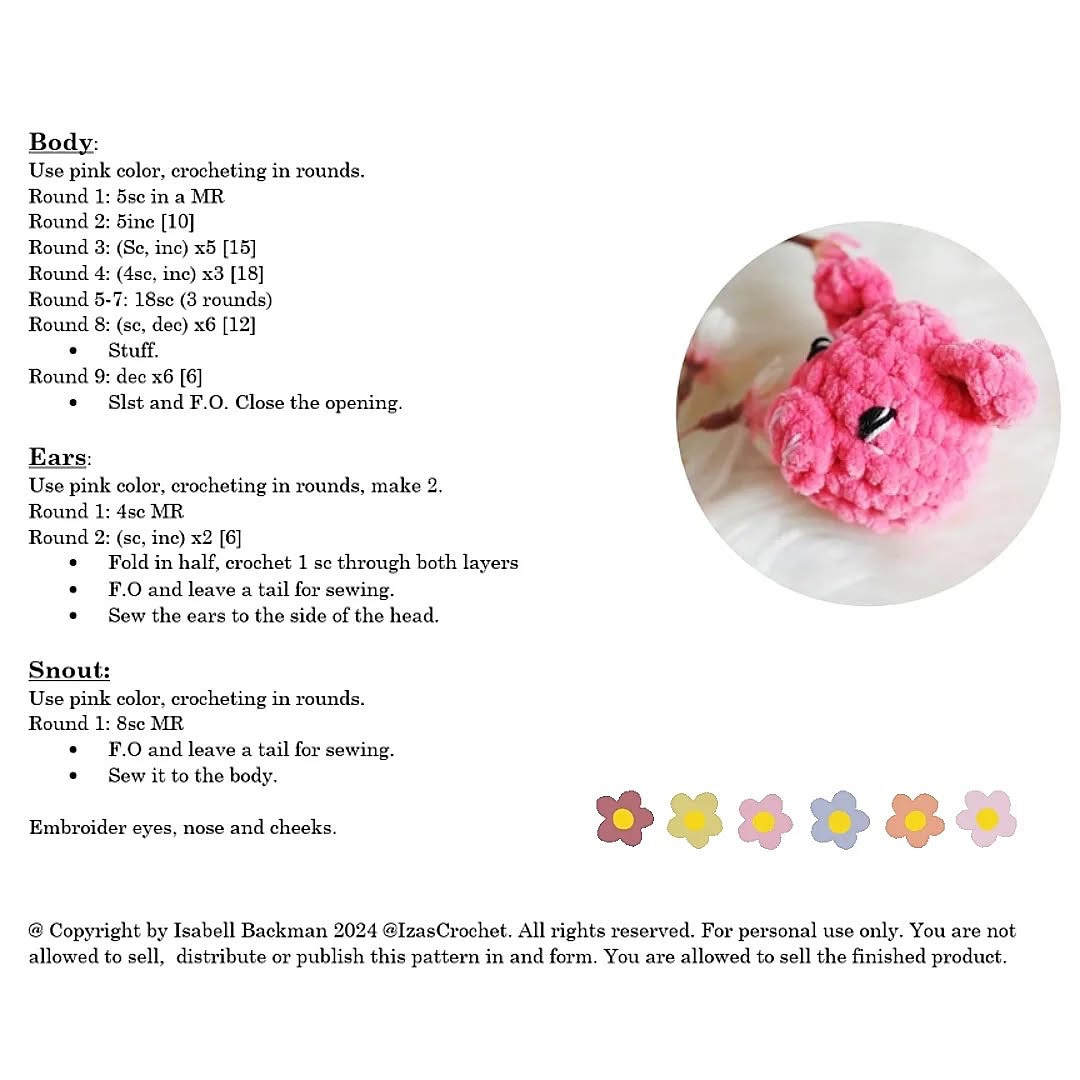 Adorable Pocket Pig Crochet Pattern - Free and Easy to Make