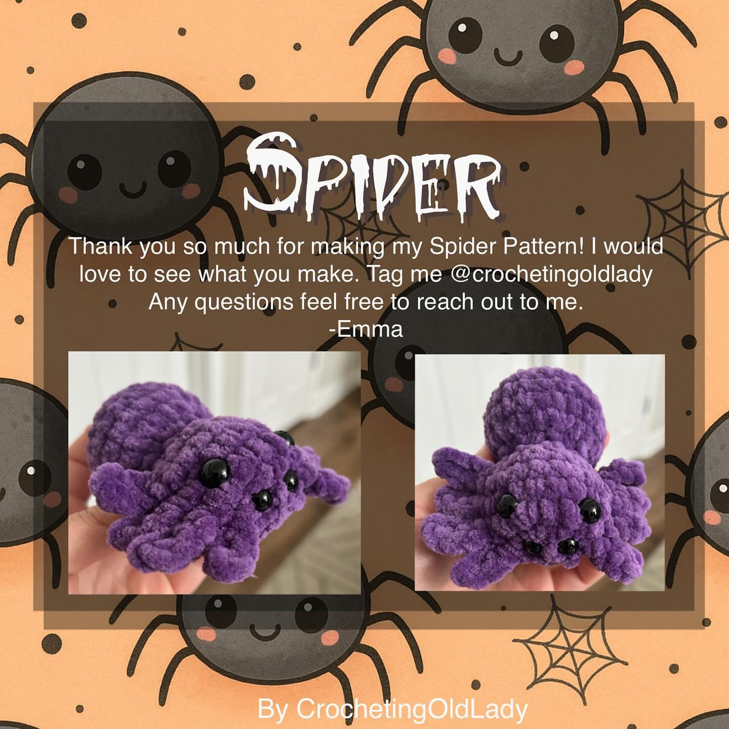 Adorable Purple Spider Crochet Pattern for Beginners