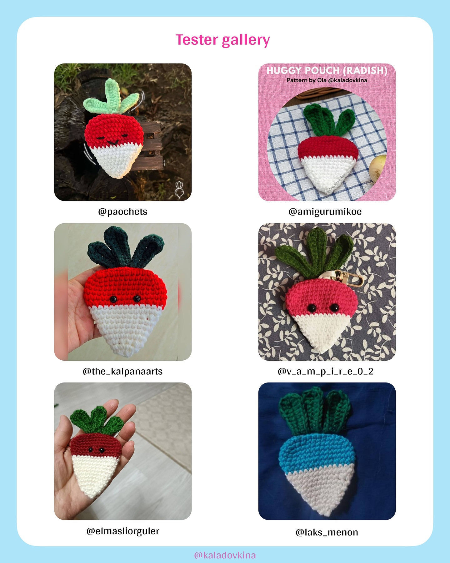 Adorable Radish Crochet Huggy Pouch Pattern for Beginners