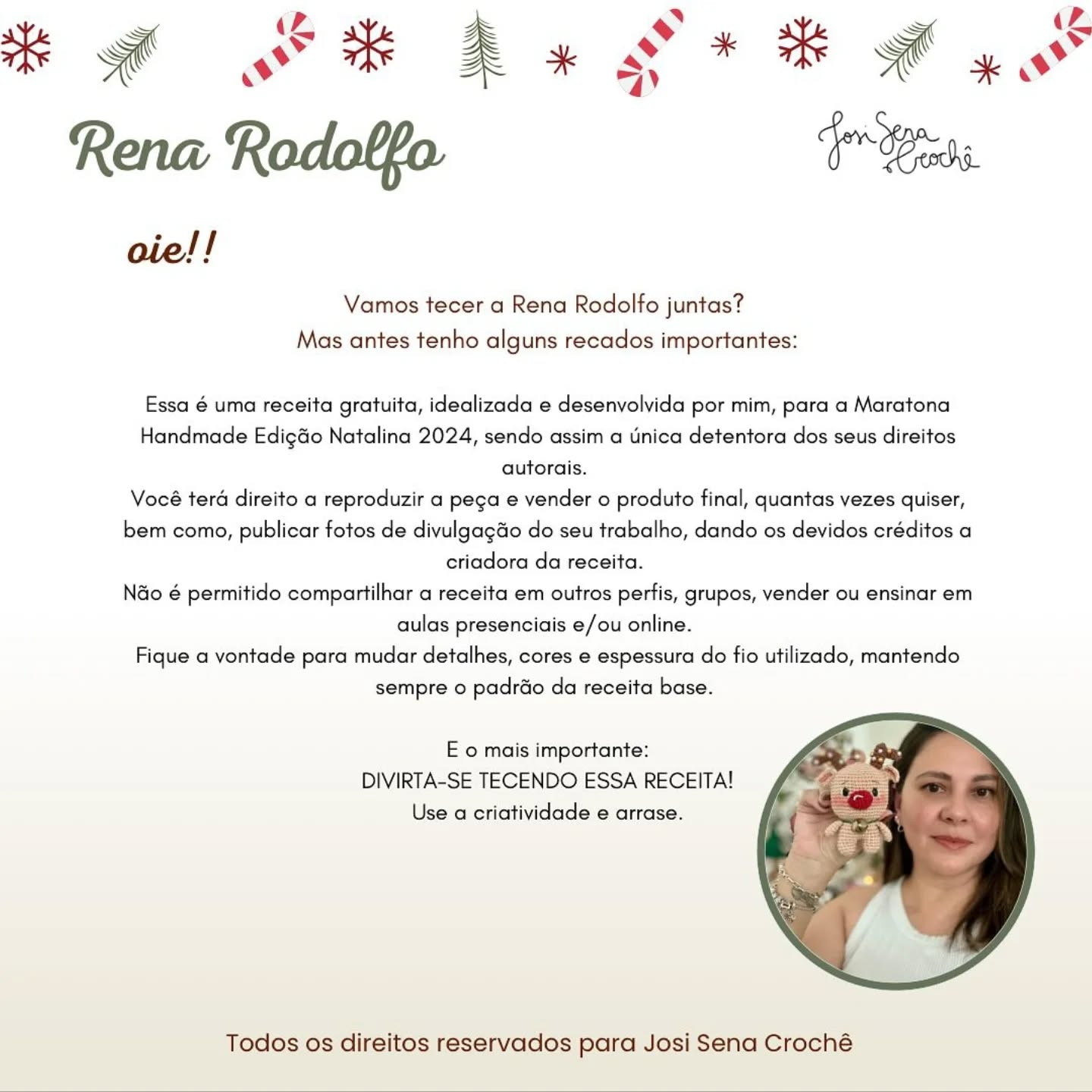 Amigurumi de Rena Rodolfo: Receita Grátis e Fofa para Natal