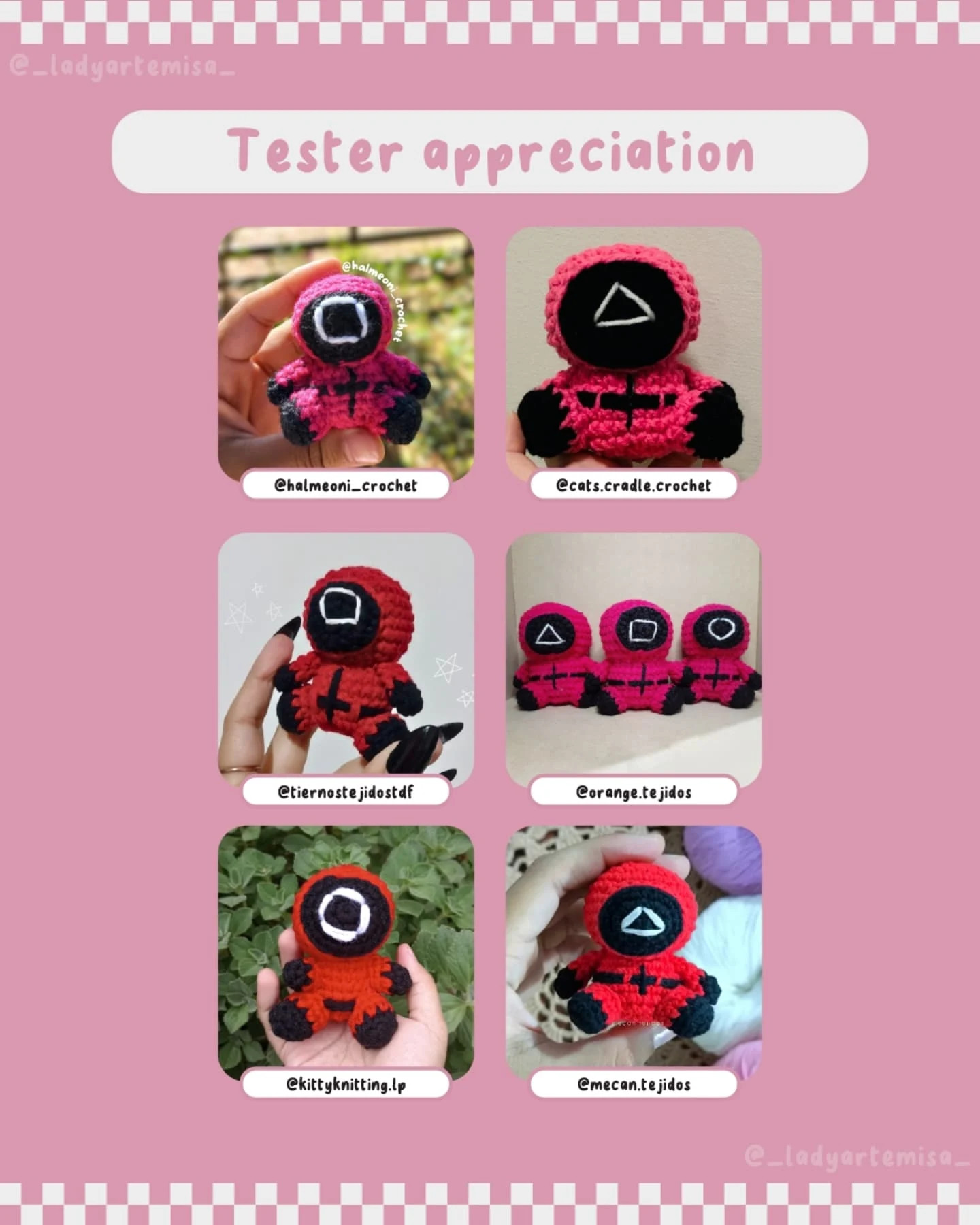 Amigurumi muñecos inspirados en serie popular, patrón gratuito disponible.