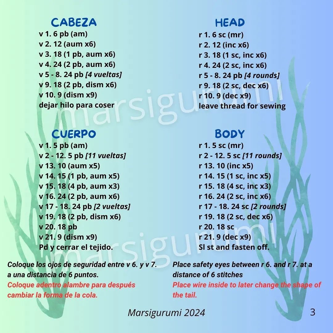 Amigurumi Seahorse Crochet Free Pattern for Beginners