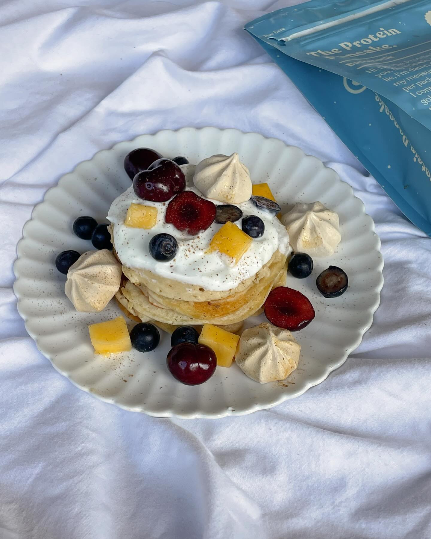 Aussie Pavlova Protein Pancakes Delight