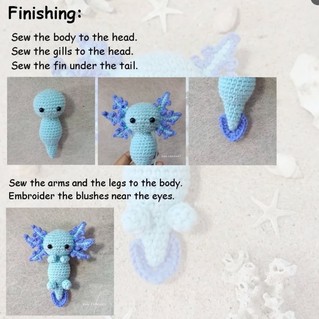 Axolotl Amigurumi Ücretsiz Örgü Deseni