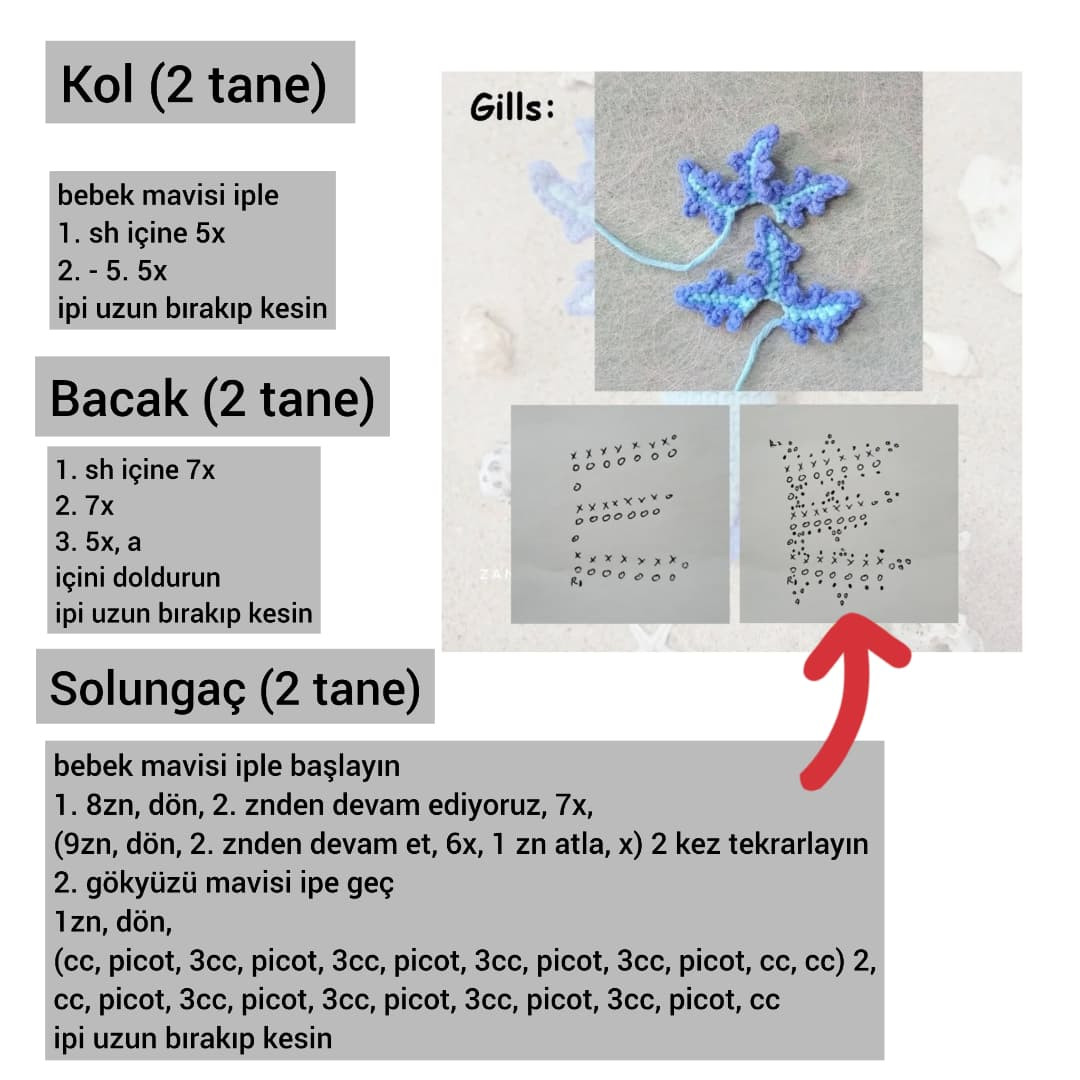 Axolotl Amigurumi Ücretsiz Örgü Deseni