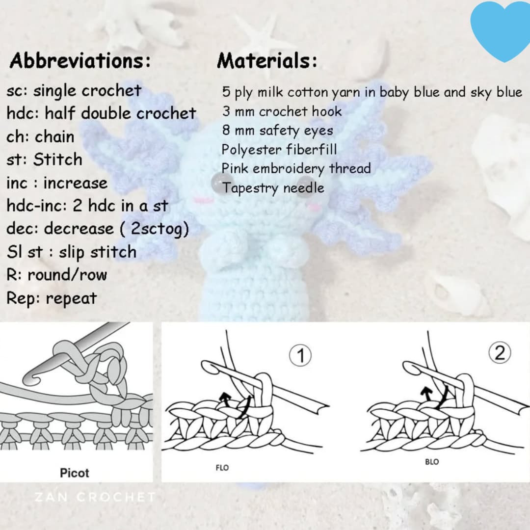 Axolotl Amigurumi Ücretsiz Örgü Deseni