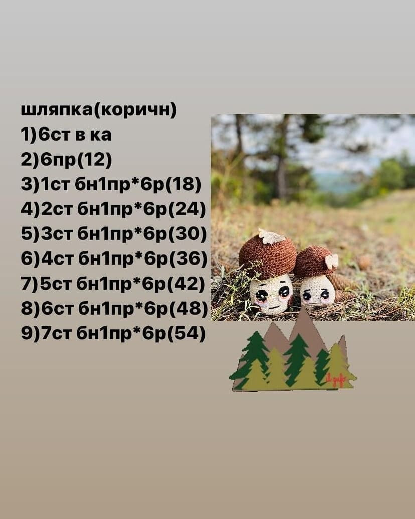 Бесплатный мастер-класс по вязанию грибочков крючком