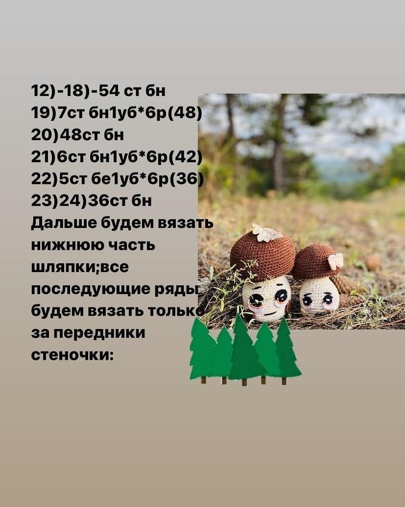 Бесплатный мастер-класс по вязанию грибочков крючком