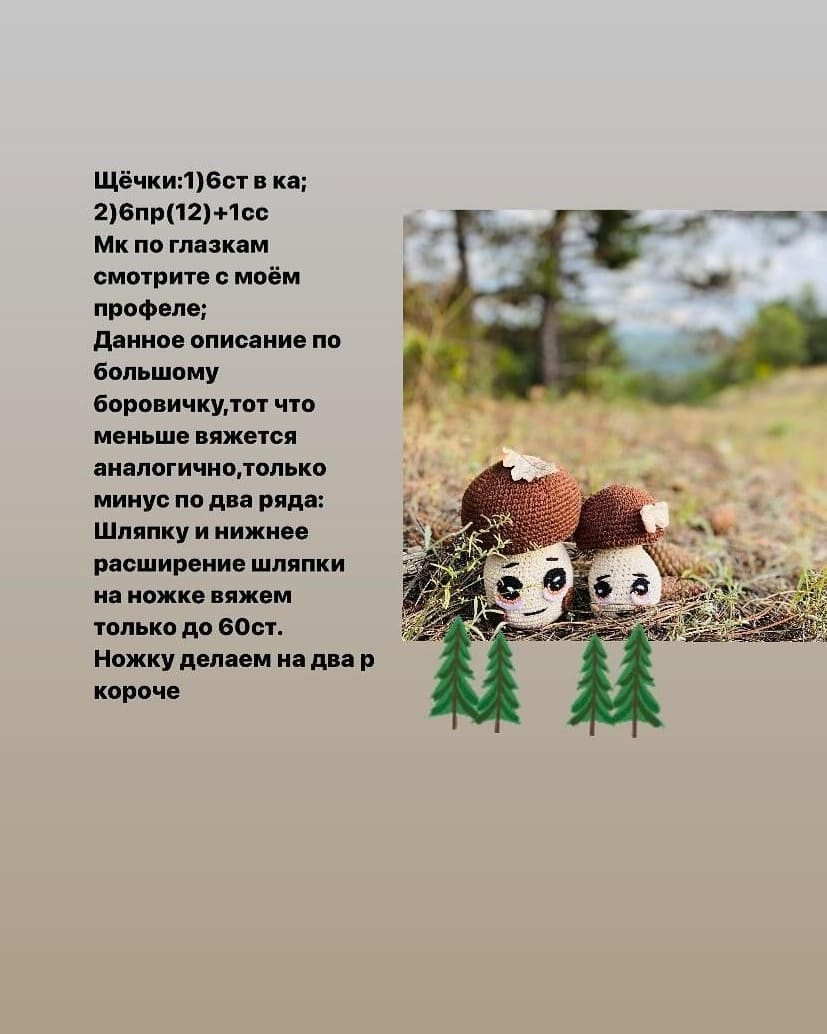 Бесплатный мастер-класс по вязанию грибочков крючком