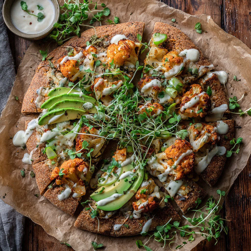 Buffalo Cauliflower & Avocado Delight Pizza