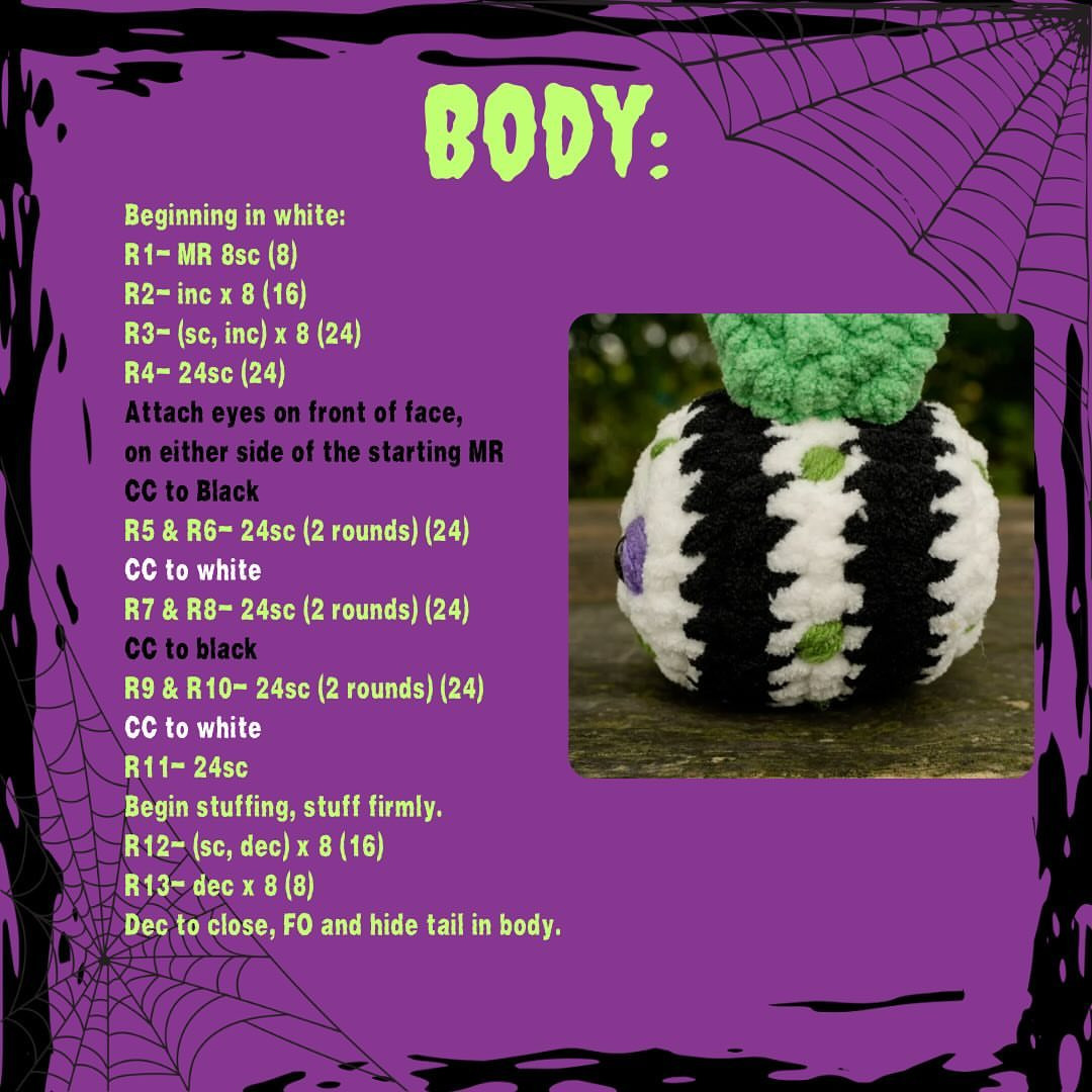 Bumblebee-tlejuice Crochet Pattern - Free and Fun Halloween Project