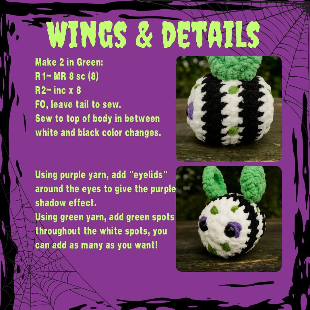 Bumblebee-tlejuice Crochet Pattern - Free and Fun Halloween Project