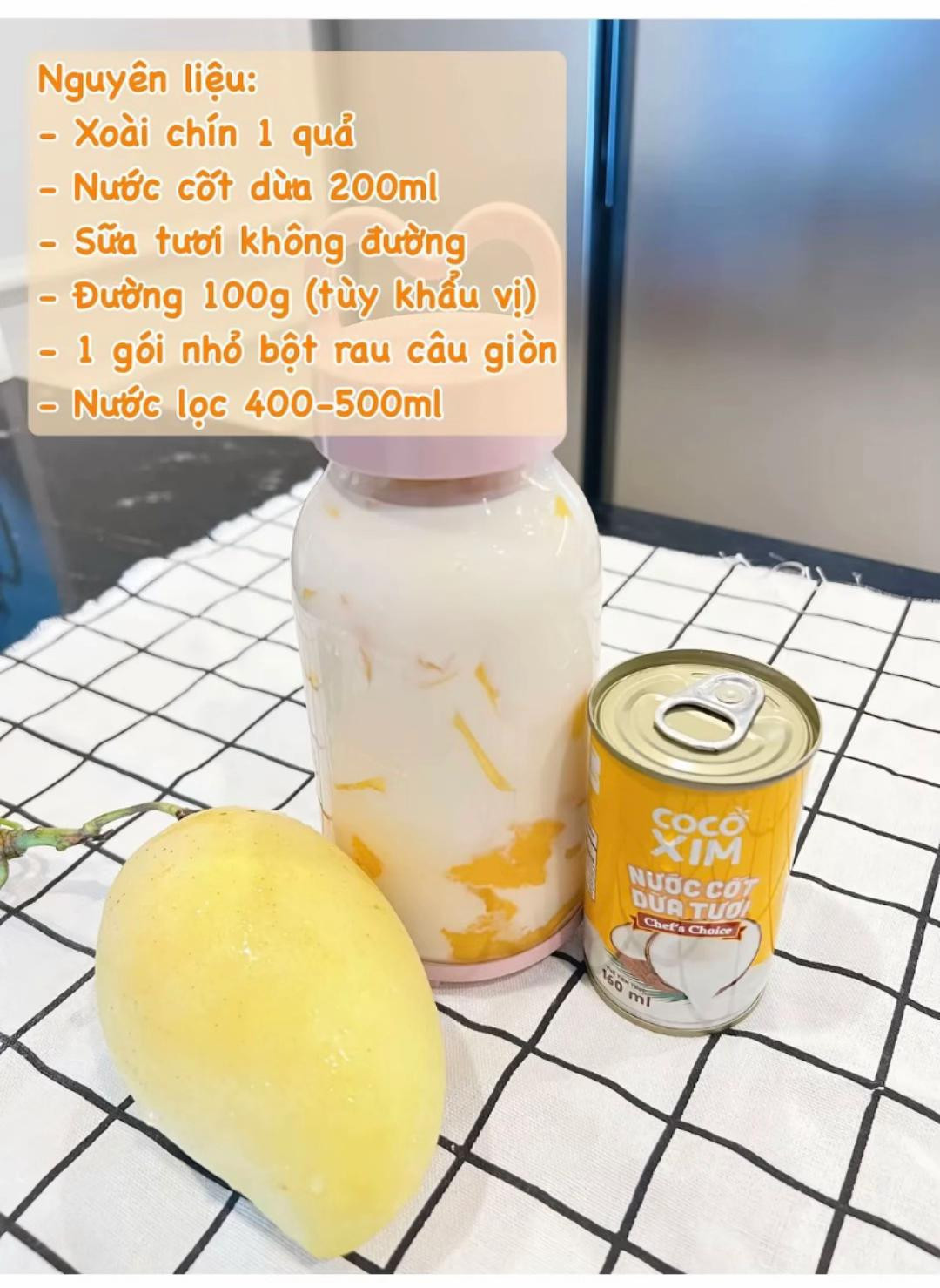 Cách làm thạch xoài nhiều lớp siêu dễ ~ Ăn là mê