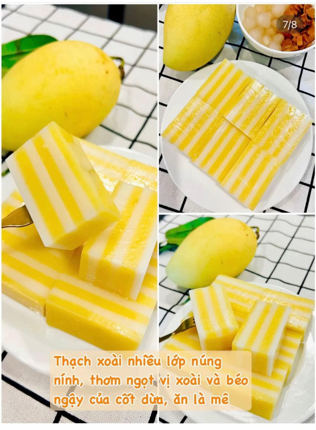 Cách làm thạch xoài nhiều lớp siêu dễ ~ Ăn là mê