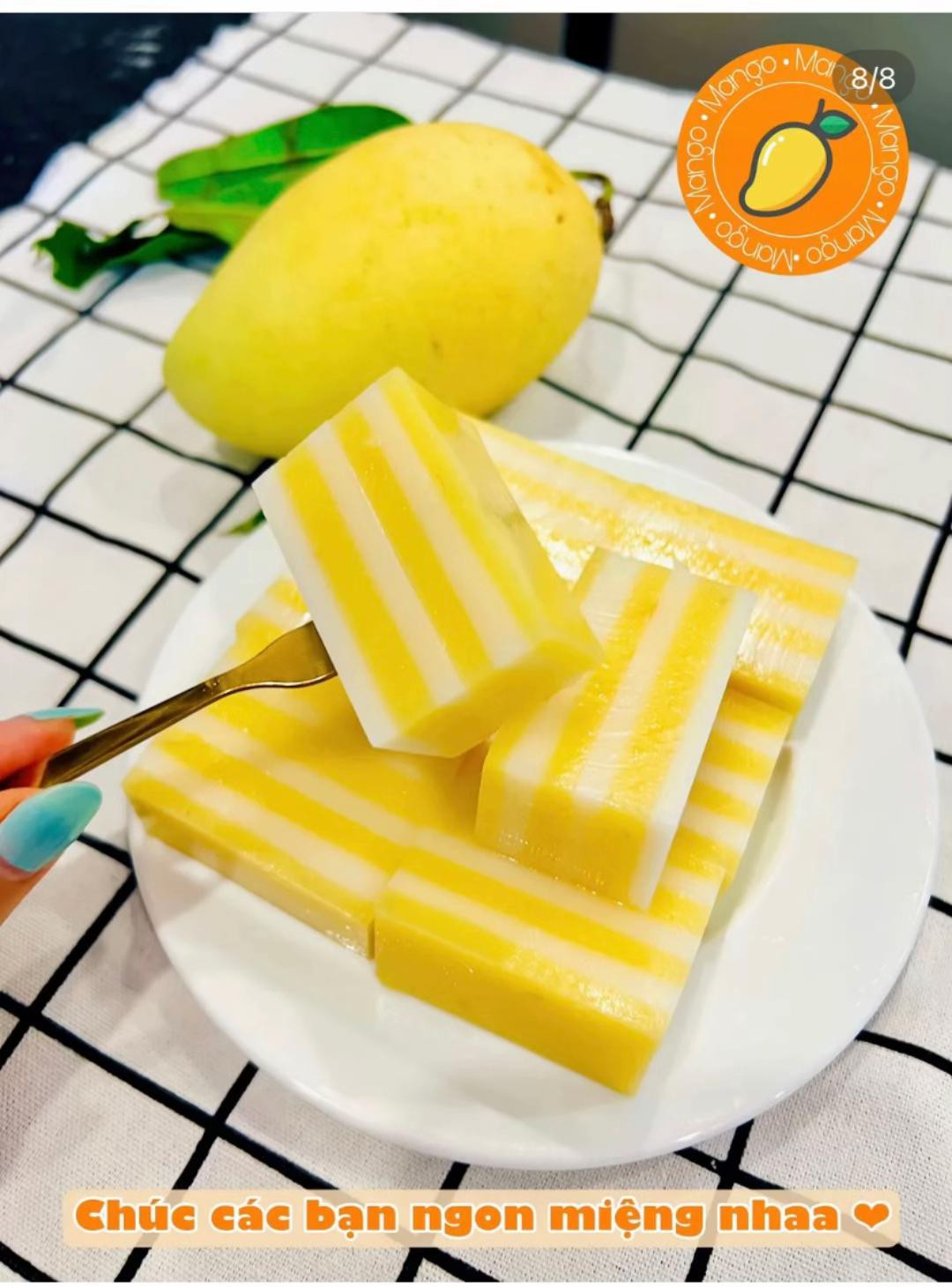 Cách làm thạch xoài nhiều lớp siêu dễ ~ Ăn là mê