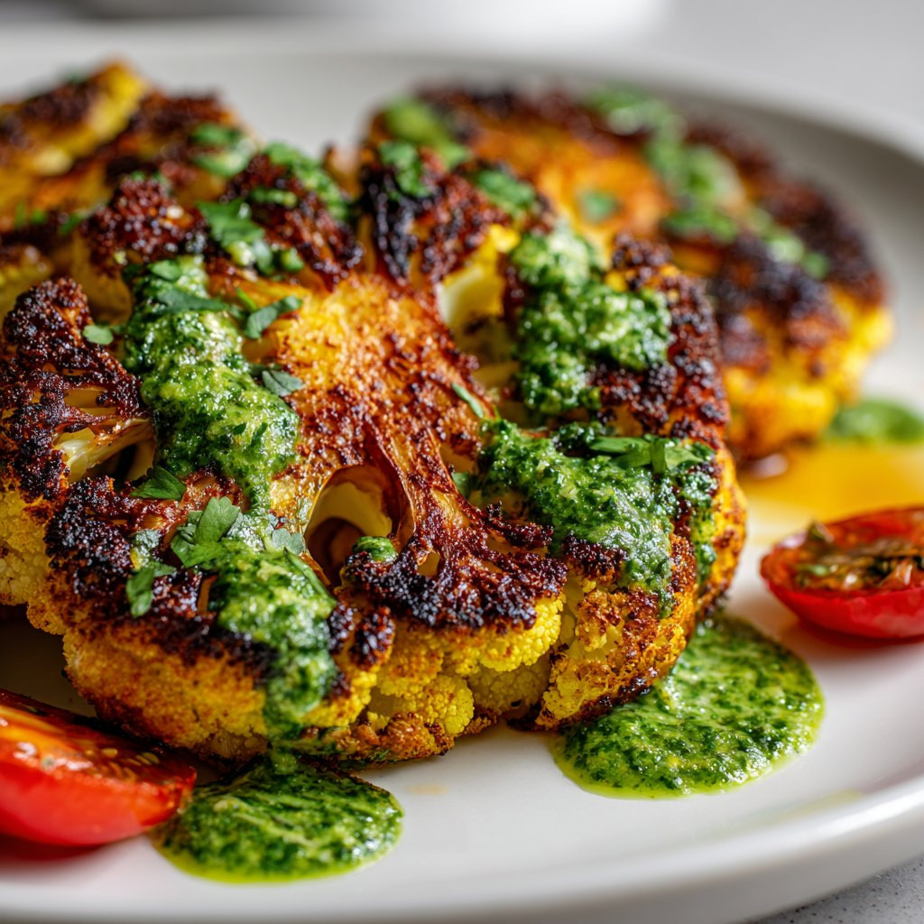 Cajun Spiced Cauliflower with Zesty Chimichurri Twist