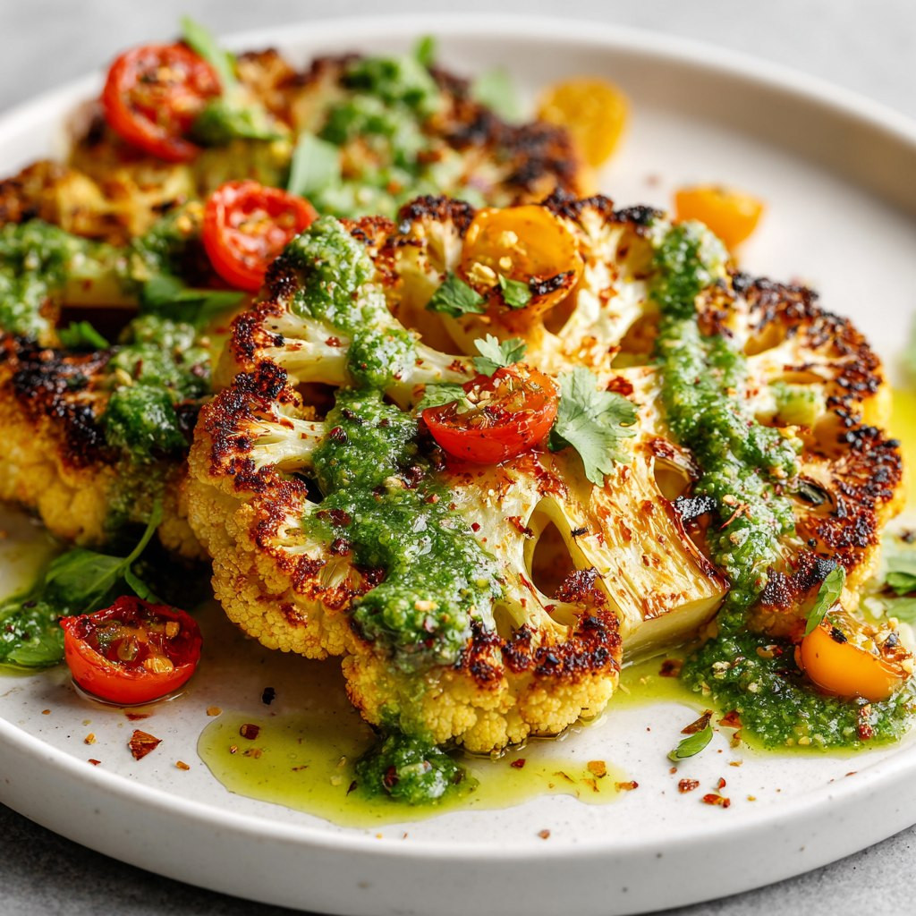 Cajun Spiced Cauliflower with Zesty Chimichurri Twist