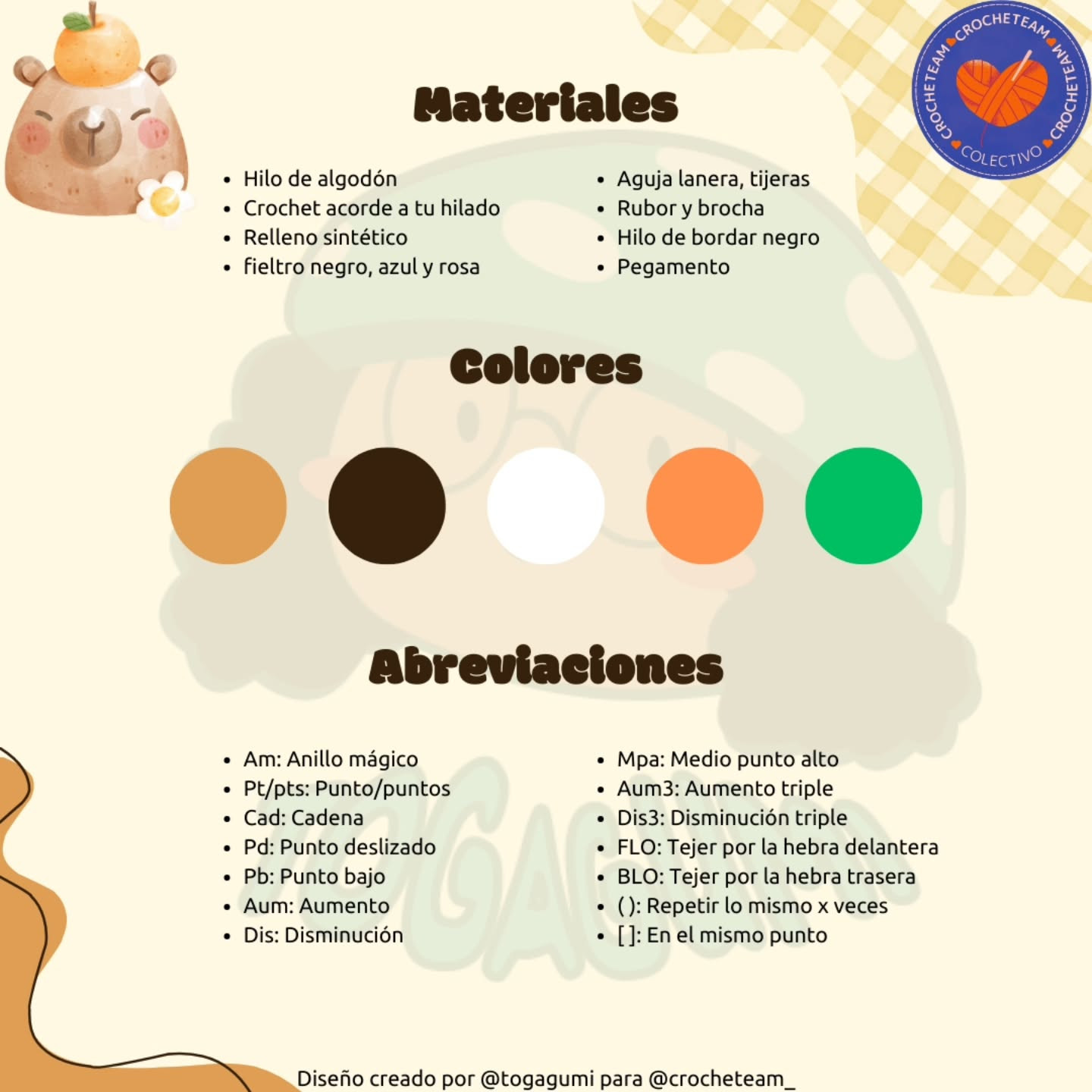 Capibara con disfraz de conejo, patrón de crochet gratuito