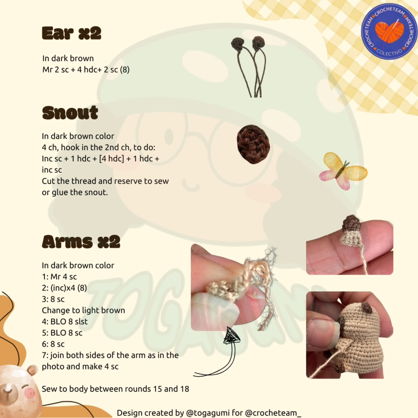 Capibara con disfraz de conejo, patrón de crochet gratuito