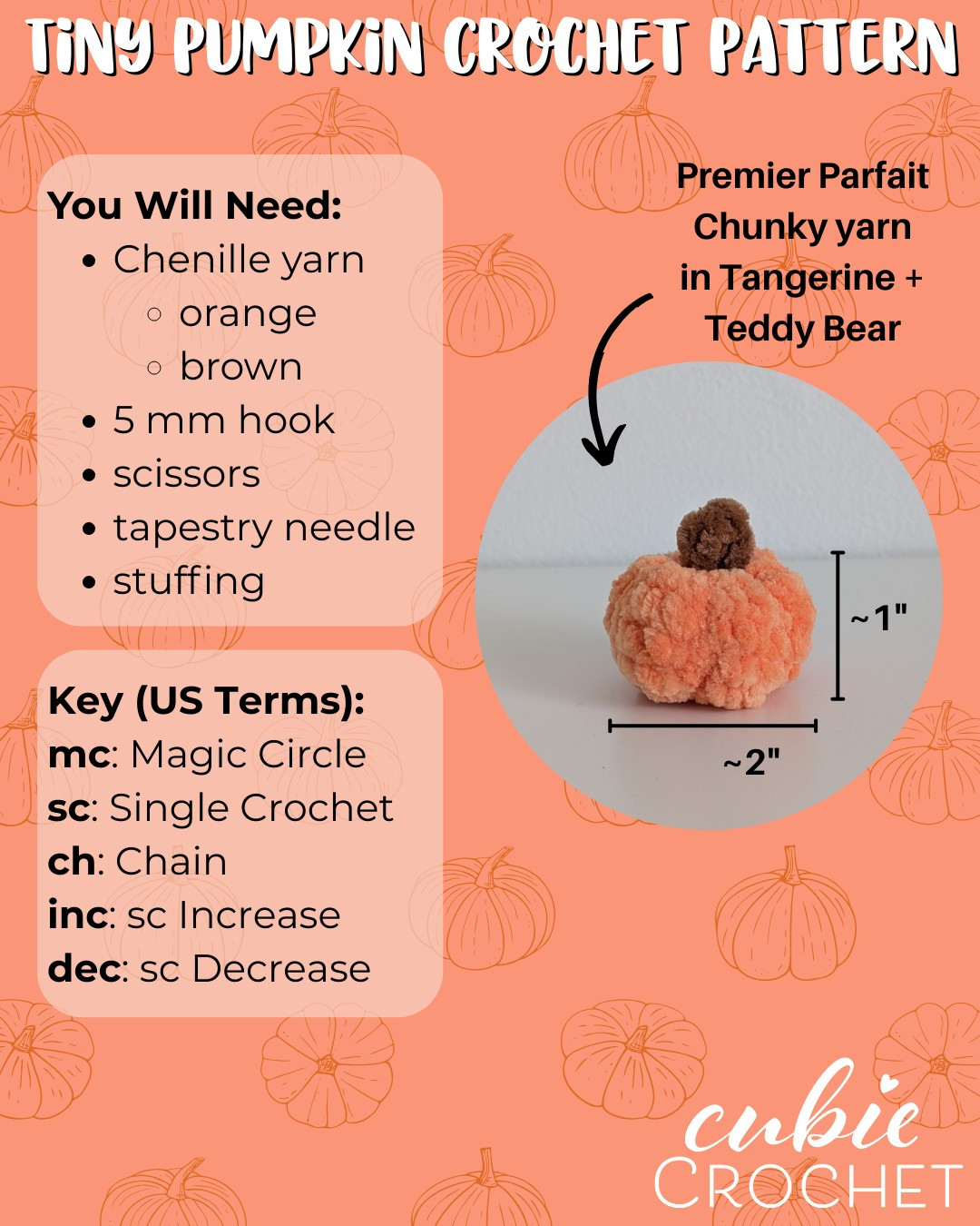 Charming Crochet Tiny Pumpkin Plushies