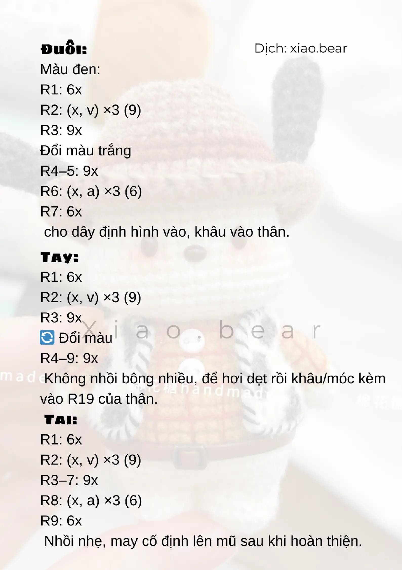chart móc chó cao bồi