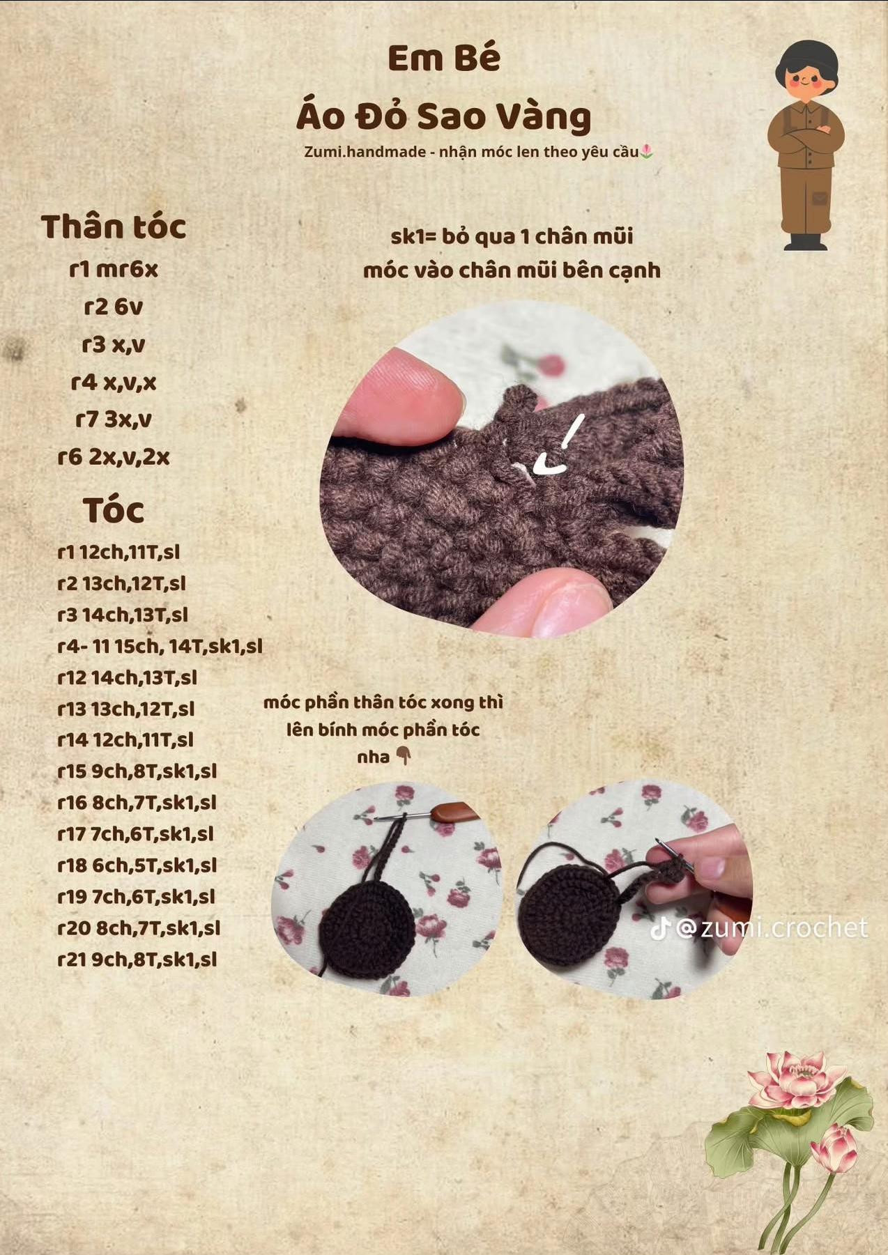 chart móc em bé áo đỏ sao vàng