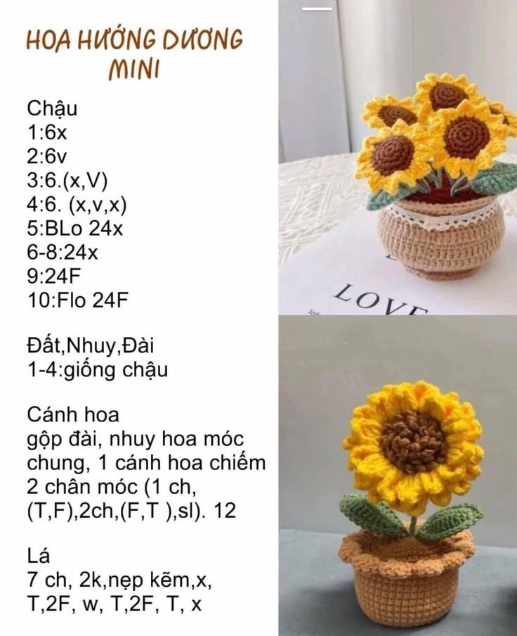 Chart móc hoa hướng dương mini