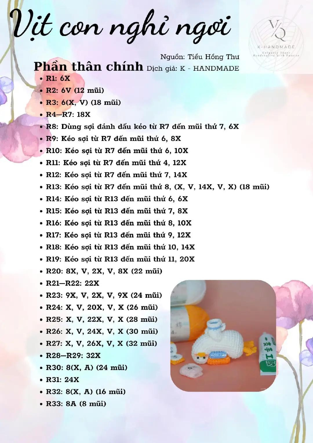 chart móc vịt con nghỉ ngơi