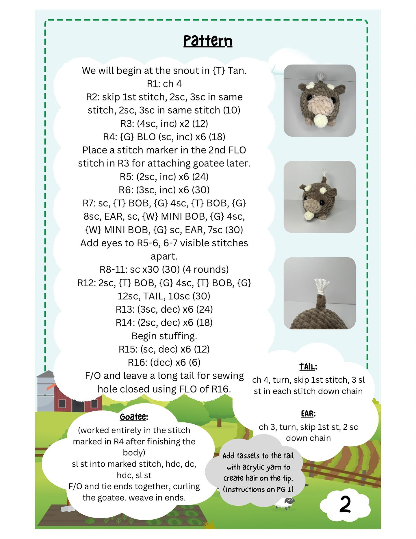 Chunky Billy-Goat Amigurumi No-Sew Crochet Pattern