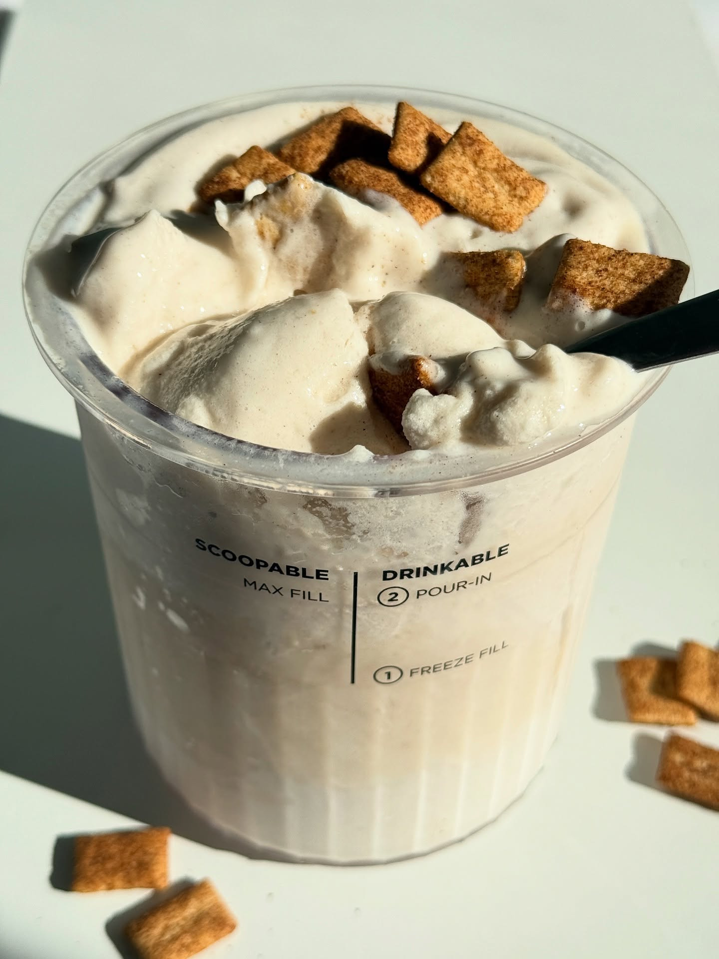 Cinnamon Protein Ice Cream with Crunchy Bites