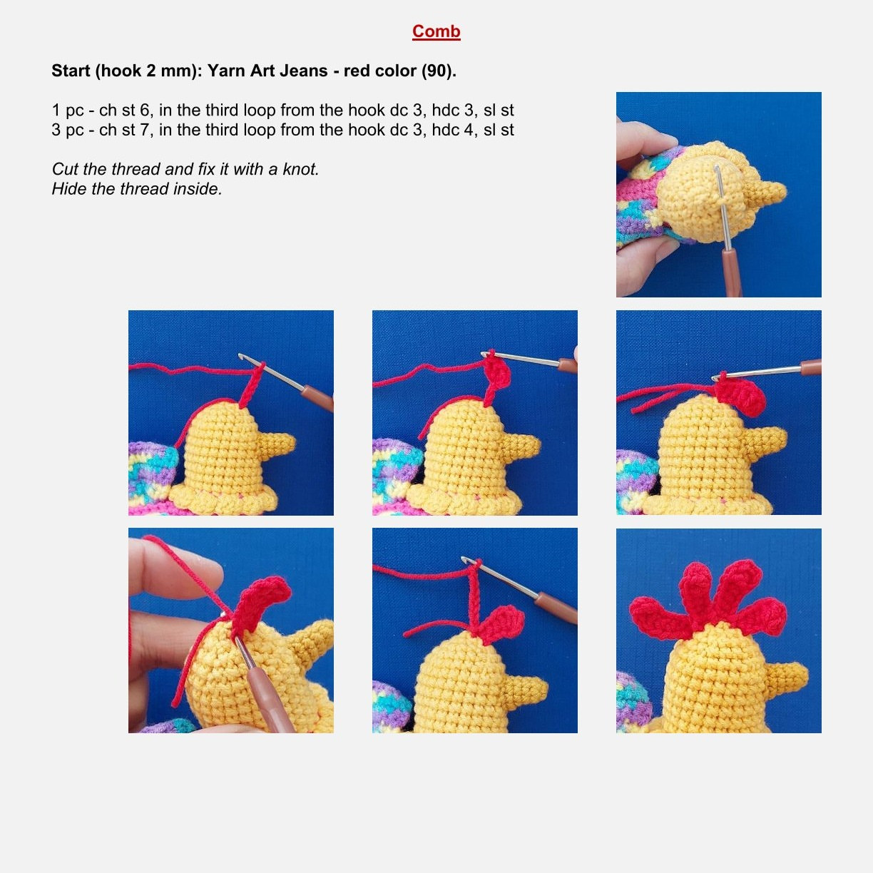 Colorful Crochet Hen Pattern for Beginners
