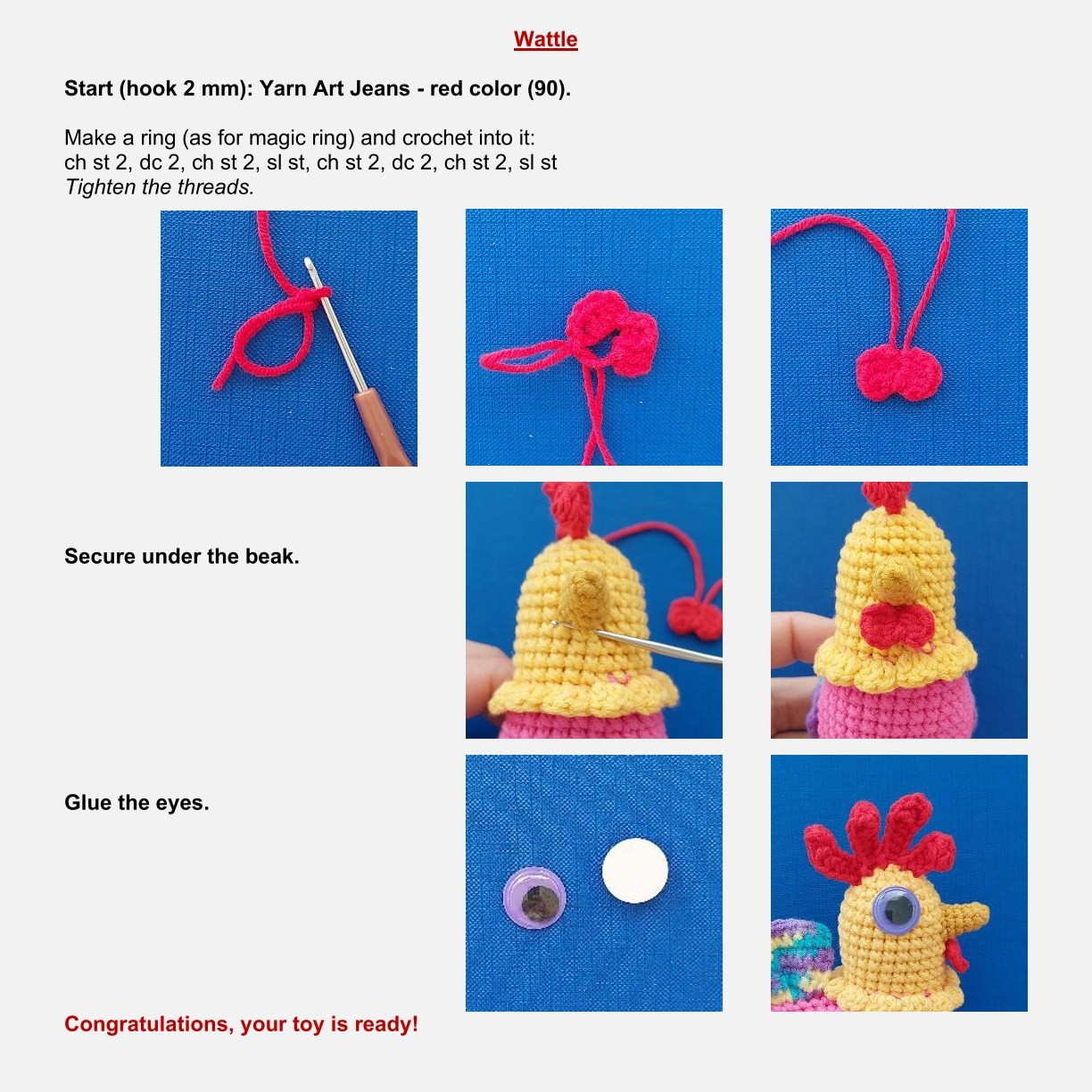 Colorful Crochet Hen Pattern for Beginners