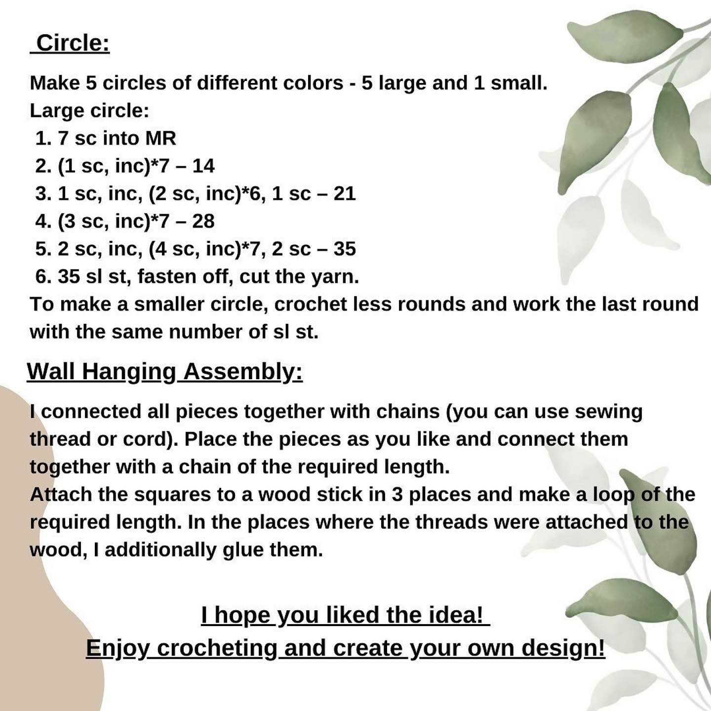 Colorful Crochet Wall Hanging with Geometric Patterns and Flowers