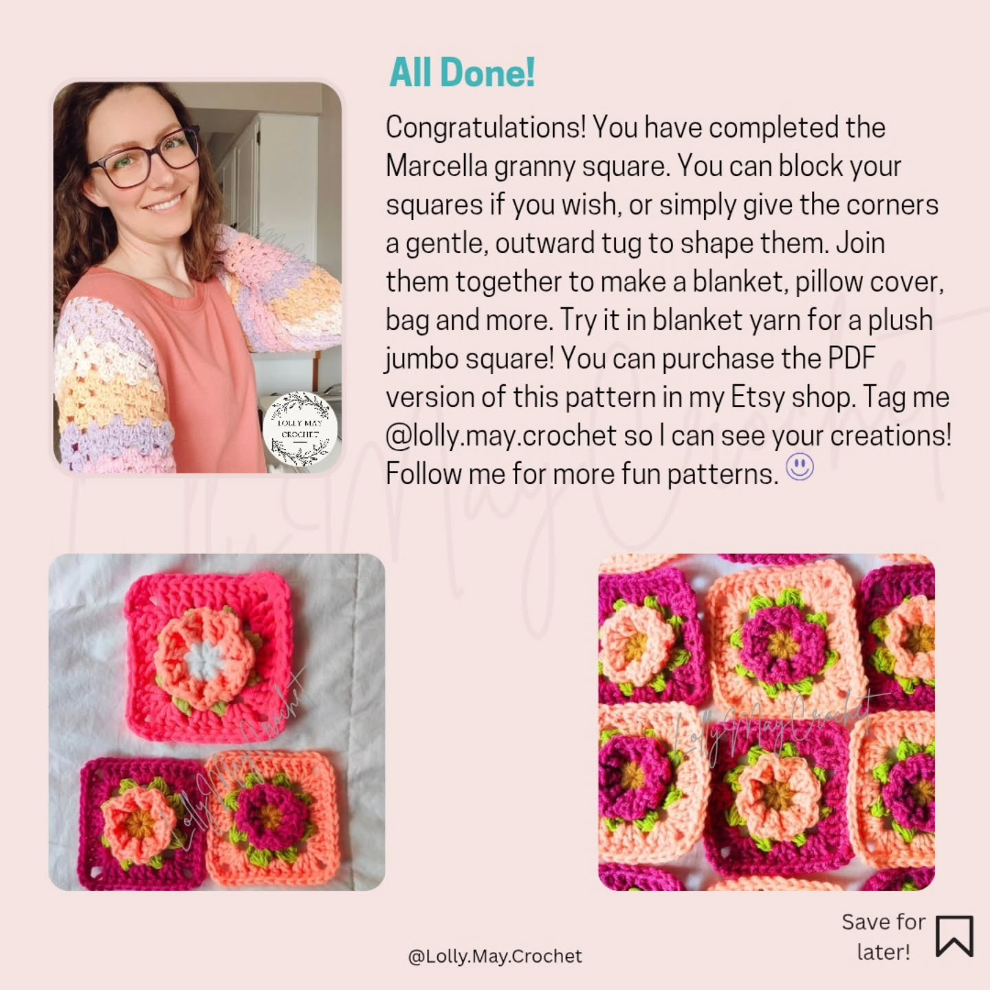 Colorful Marcella Granny Square Crochet Pattern for Beginners