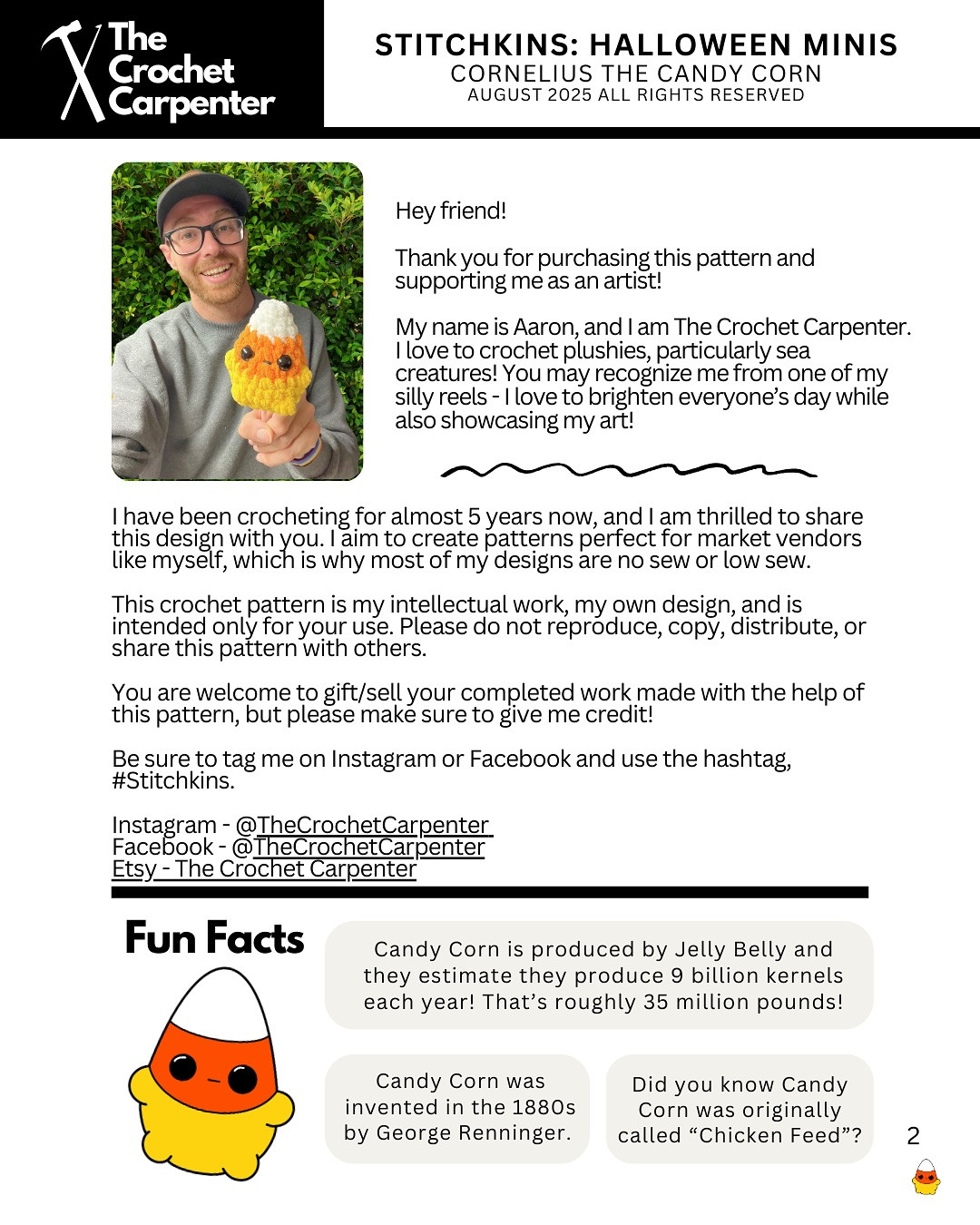 Cornelius the Candy Corn: Spooky Halloween Crochet Fun