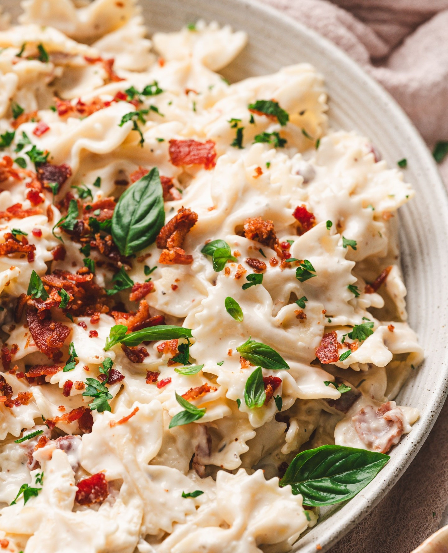 Creamy Bacon Bowtie Pasta Delight