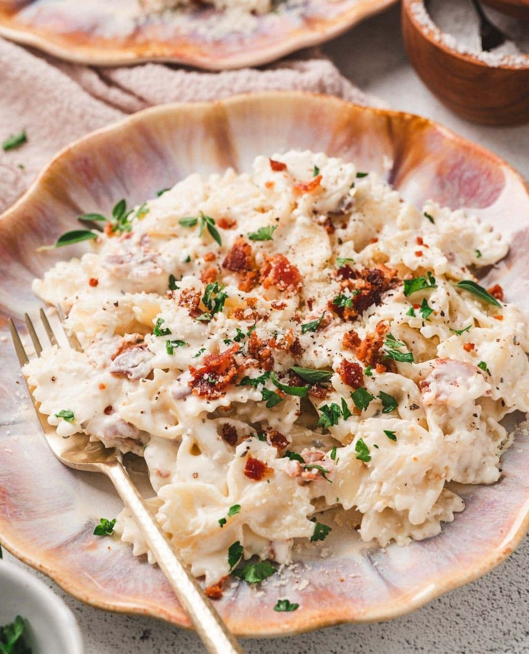 Creamy Bacon Bowtie Pasta Delight