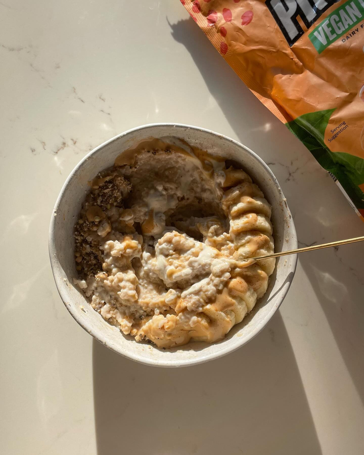 Creamy Caramel Banana Nut Protein Oats Delight