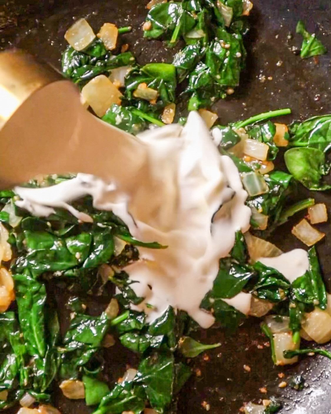 Creamy Spinach Feta Pasta with Garlic Crunch