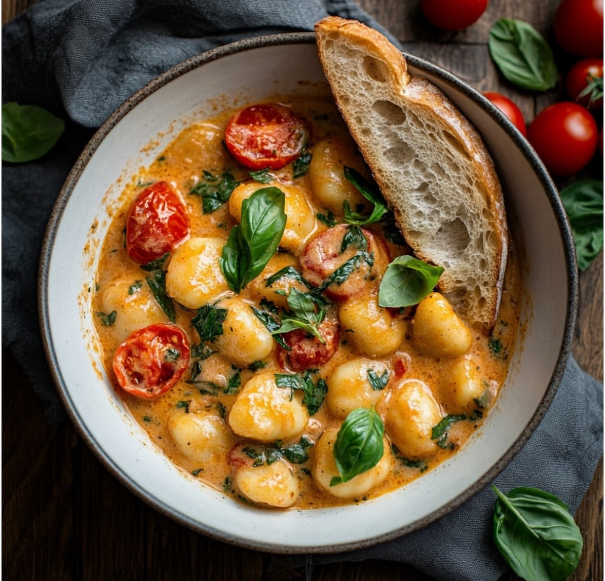 Creamy Vegan Butter Beans with Basil and Tomatoes