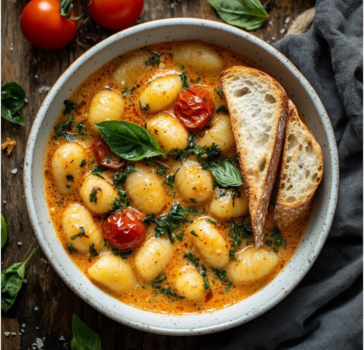 Creamy Vegan Butter Beans with Basil and Tomatoes