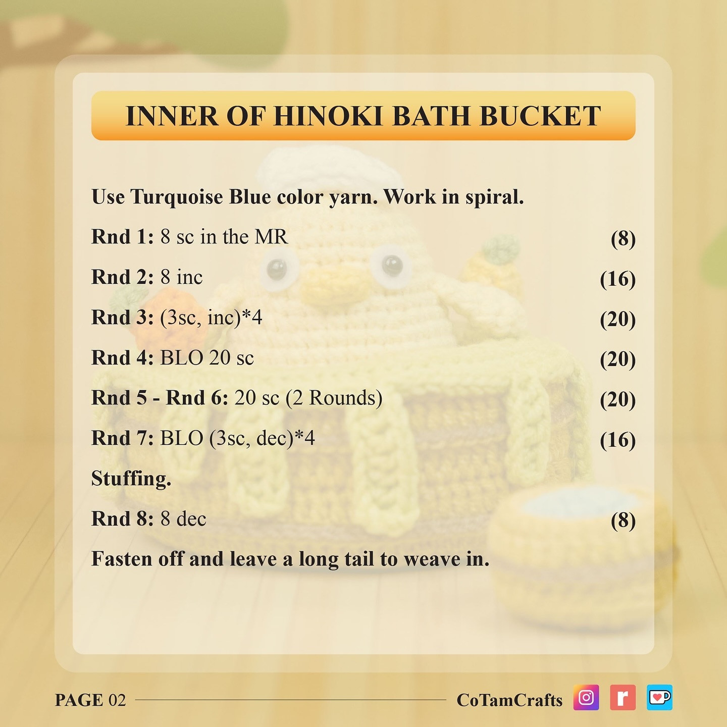 Create a Cozy Hinoki Bath Bucket with This Free Crochet Pattern