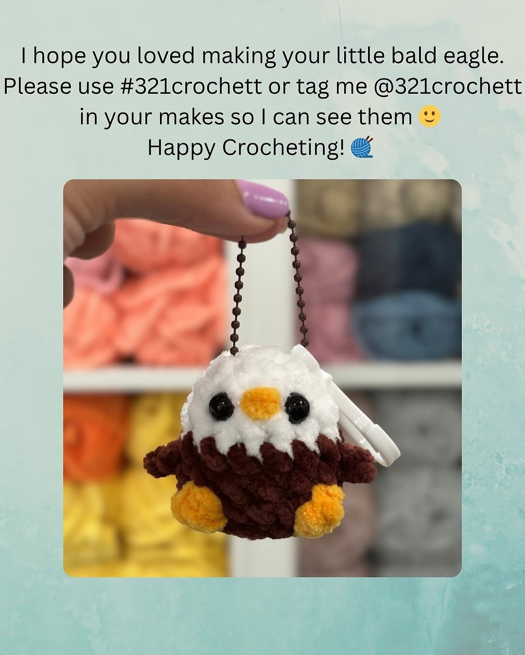 Create Adorable Bald Eagle Crochet Keychains with This Free Pattern